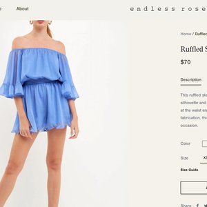 XS Endless Rose Blue Romper NWT